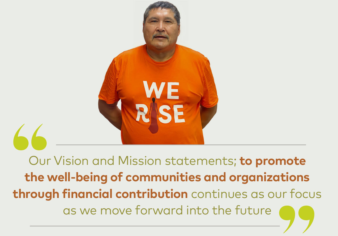 Our Vision and Mission Statements; to promote the well-being of communities and organizations through financial contribution continues as our focus as we move forward into the future.